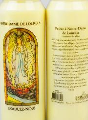 Bougie de Neuvaine Notre Dame de Lourdes avec Prière au dos