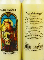 Bougie de Neuvaine Saint Antoine avec Prière au dos