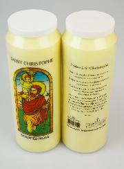Bougie de Neuvaine Saint Christophe avec Prière au dos