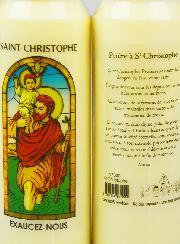 Bougie de Neuvaine Saint Christophe avec Prière au dos