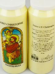 Bougie de Neuvaine Saint Christophe avec Prière au dos