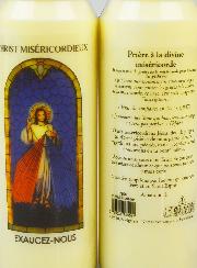 Bougie de Neuvaine Christ Miséricordieux avec Prière au dos