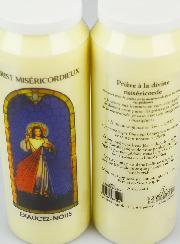 Bougie de Neuvaine Christ Miséricordieux avec Prière au dos