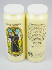 Bougie de Neuvaine Saint Charbel avec Prière au dos