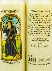 Bougie de Neuvaine Saint Charbel avec Prière au dos