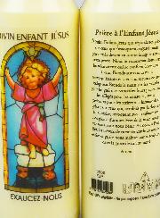 Bougie de Neuvaine Enfant Jésus avec Prière au dos