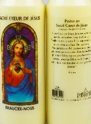 Bougie de Neuvaine Sacré Coeur de Jésus avec Prière au dos