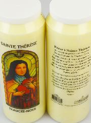 Bougie de Neuvaine Sainte Thérèse avec Prière au dos
