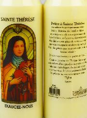 Bougie de Neuvaine Sainte Thérèse avec Prière au dos