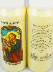 Bougie de Neuvaine Saint Joseph avec Prière au dos