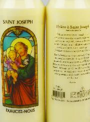 Bougie de Neuvaine Saint Joseph avec Prière au dos