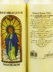 Bougie de Neuvaine Vierge Miraculeuse avec Prière au dos