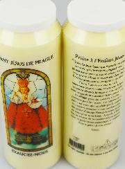 Bougie de Neuvaine Enfant Jésus de Prague avec Prière au dos