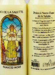 Bougie de Neuvaine Notre Dame de la Salette avec Prière au dos