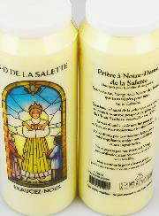 Bougie de Neuvaine Notre Dame de la Salette avec Prière au dos