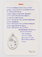Carte de Prière & Médaille - Sacré Coeur de Jésus