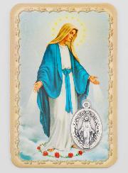 Carte de Prière & Médaille - Vierge Miraculeuse