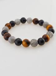 Bracelet en Pierre Naturelle Tourmaline, Oeil de Tigre et Labradorite - 10mm