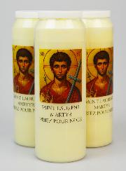 3 Bougies de Neuvaine à Saint Laurent Martyr