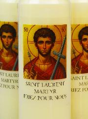 3 Bougies de Neuvaine à Saint Laurent Martyr