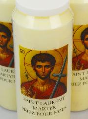 3 Bougies de Neuvaine à Saint Laurent Martyr