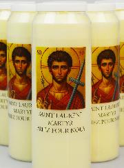 6 Bougies de Neuvaine à Saint Laurent Martyr