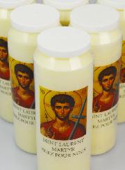 6 Bougies de Neuvaine à Saint Laurent Martyr