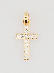 Pendentif Croix en Plaqué Or & Zircons - 15mm