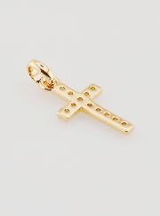 Pendentif Croix en Plaqué Or & Zircons - 15mm