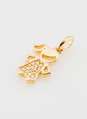 Pendentif Enfant Fille Silhouette Plaqué or & Zyrcons
