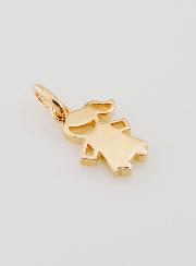 Pendentif Enfant Fille Silhouette Plaqué or & Zyrcons