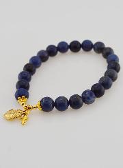 Bracelet en Pierres Naturelles de Sodalite - Sacré Coeur & Croix