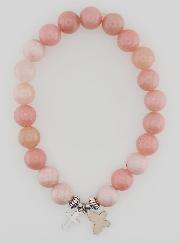 Bracelet en Pierres Naturelles d'Opale Rose - Papillon & Croix