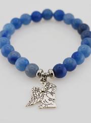 Bracelet en Pierres Naturelles d'Aventurine Bleue - Ange Gardien