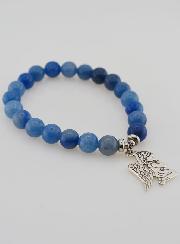 Bracelet en Pierres Naturelles d'Aventurine Bleue - Ange Gardien