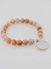 Bracelet Religieux en Pierre de Soleil & Médaille Notre Père