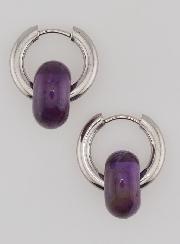 Boucles d'Oreilles Créoles & Anneau Améthyste