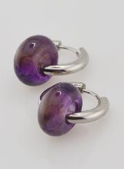 Boucles d'Oreilles Créoles & Anneau Améthyste