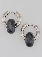 Boucles d'Oreilles Créoles & Anneau Larvikite