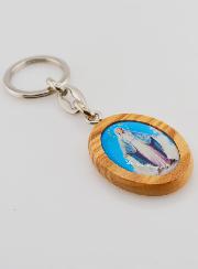 Porte-clés en Bois d'Olivier - Vierge Miraculeuse
