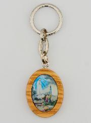 Porte-clés en Bois d'Olivier - Notre Dame de Fatima