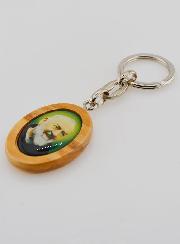 Porte-clés en Bois d'Olivier - Padre Pio