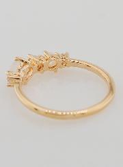 Bague Plaqué Or Zircons & Pierre de Lune - T54