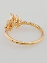 Bague Couronne Plaqué Or et Zircons - T54