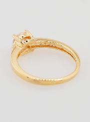 Bague Solitaire Plaqué Or et Zircon - T54