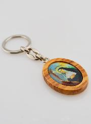 Porte-clés en Bois d'Olivier - Sainte Rita