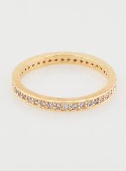 Bague Alliance Plaqué Or et Tour Complet Zircons - T54