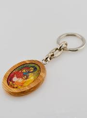 Porte-clés en Bois d'Olivier - Sainte Famille