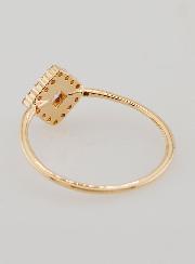 Bague Solitaire Losange Plaqué Or et Zircons - T56