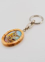 Porte-clés en Bois d'Olivier - Saint Michel Archange